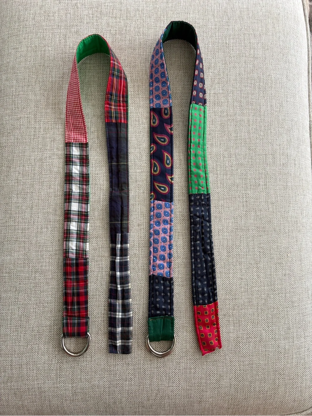 Vintage Patchwork D-Ring Belts – Mostly Monograms Bethesda MD – Set of 2